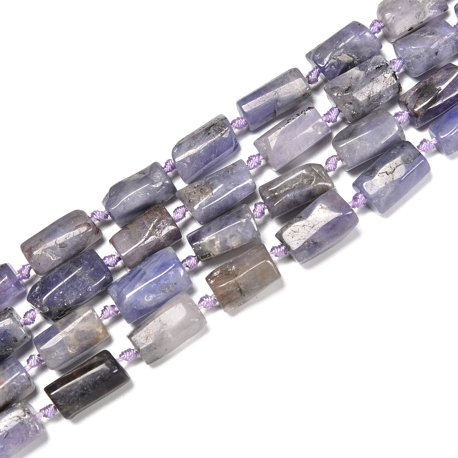 Natural Tanzanite Faceted Cylinder Tube Beads Size 8x10mm 15.5″ Strand