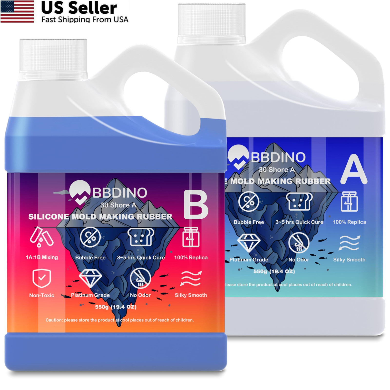 BBDINO Silicone Mold Making Kit, Sapphire Blue 38.8 Oz, Oz