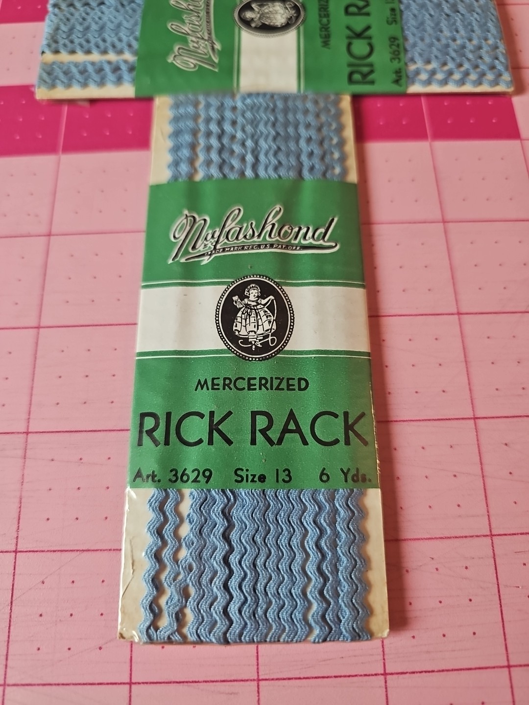 Nufashond Vintage Baby Rick Rack Mercerized Cotton Blue Color EACH 6 Yards