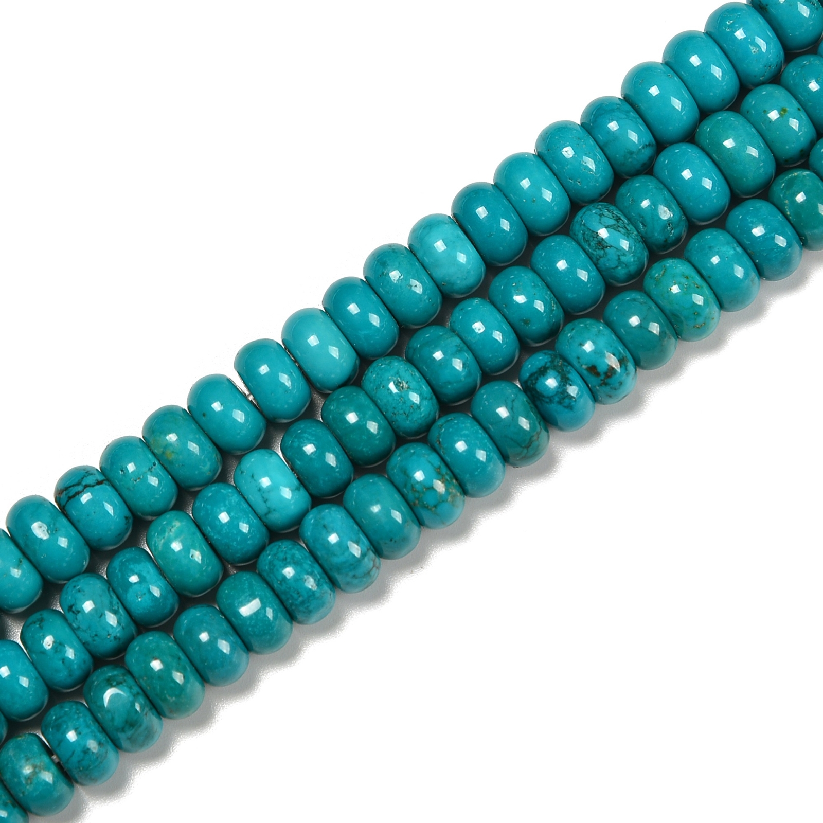 Blue Green Turquoise Smooth Rondelle Beads Size 3x6mm 5x8mm 15.5” Strand