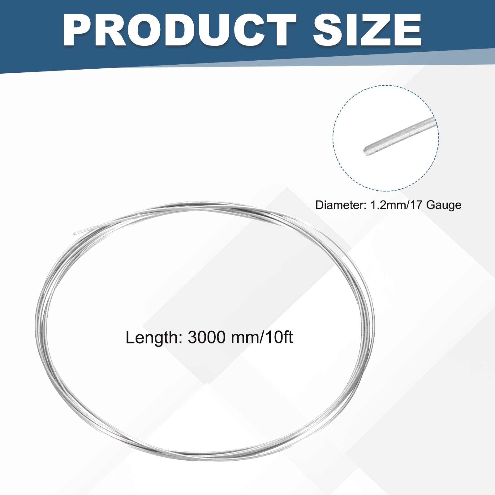 Titanium Wire, 10 Feet x 1.2mm 17 Gauge TA2 Titanium Soft Wire, Silver Tone