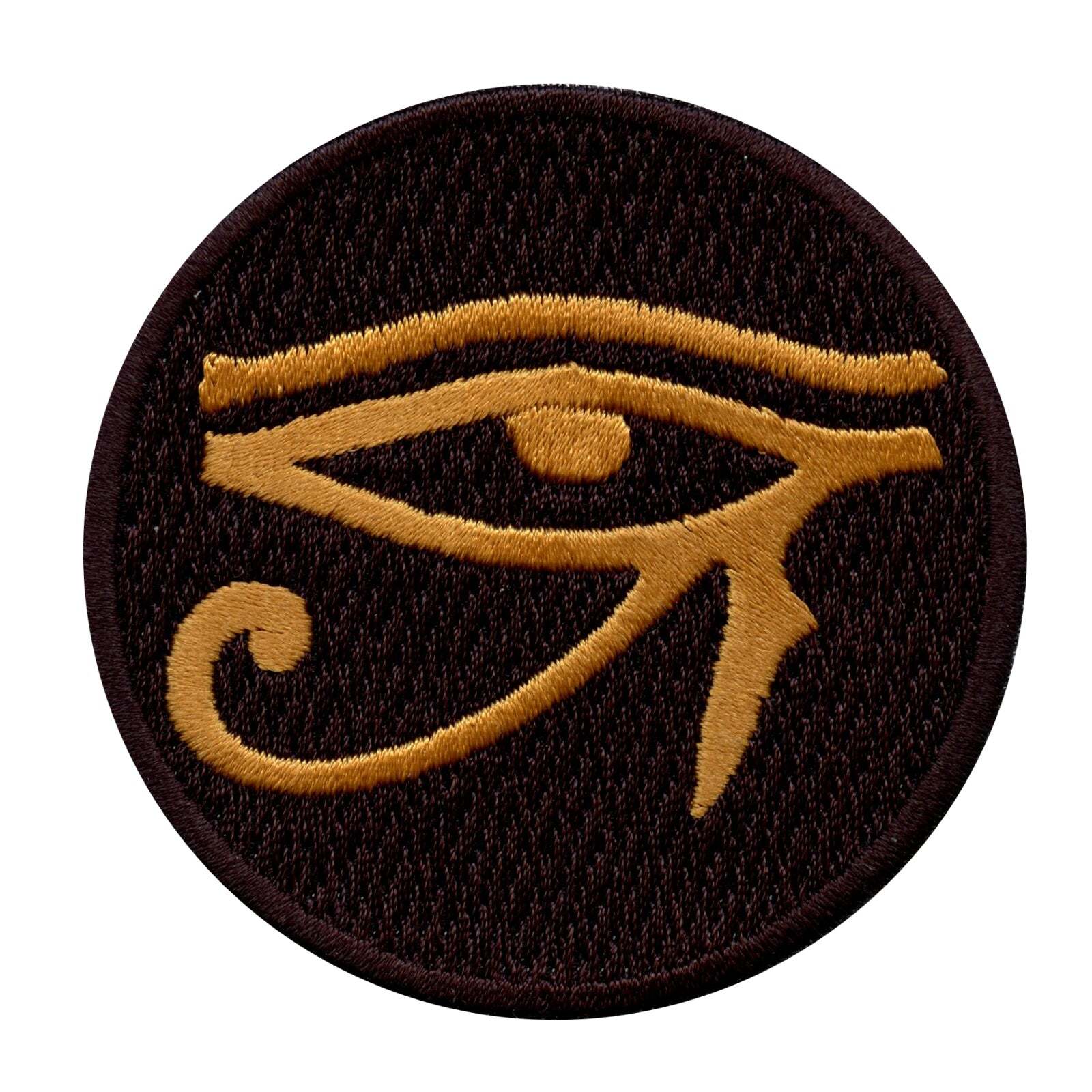 Egyptian Eye Of Horus Round Black Logo Iron On Patch