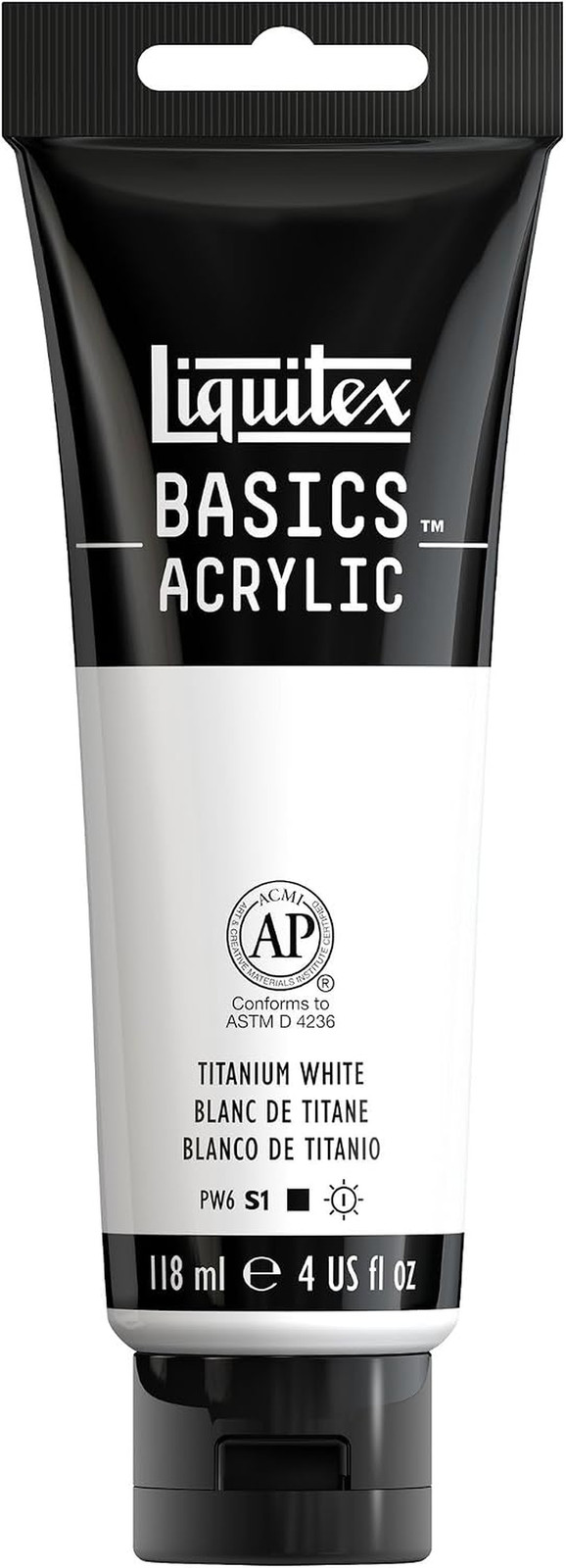 BASICS Acrylic Paint, 118Ml (4-Oz) Tube, Titanium White