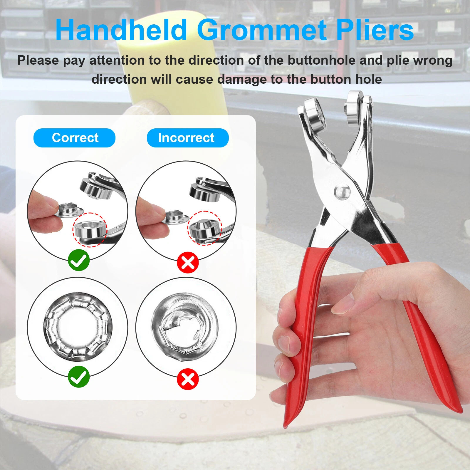 150 Set 1/2″ Grommet Eyelets Button Kit for Leather Craft with Hole Punch Pliers