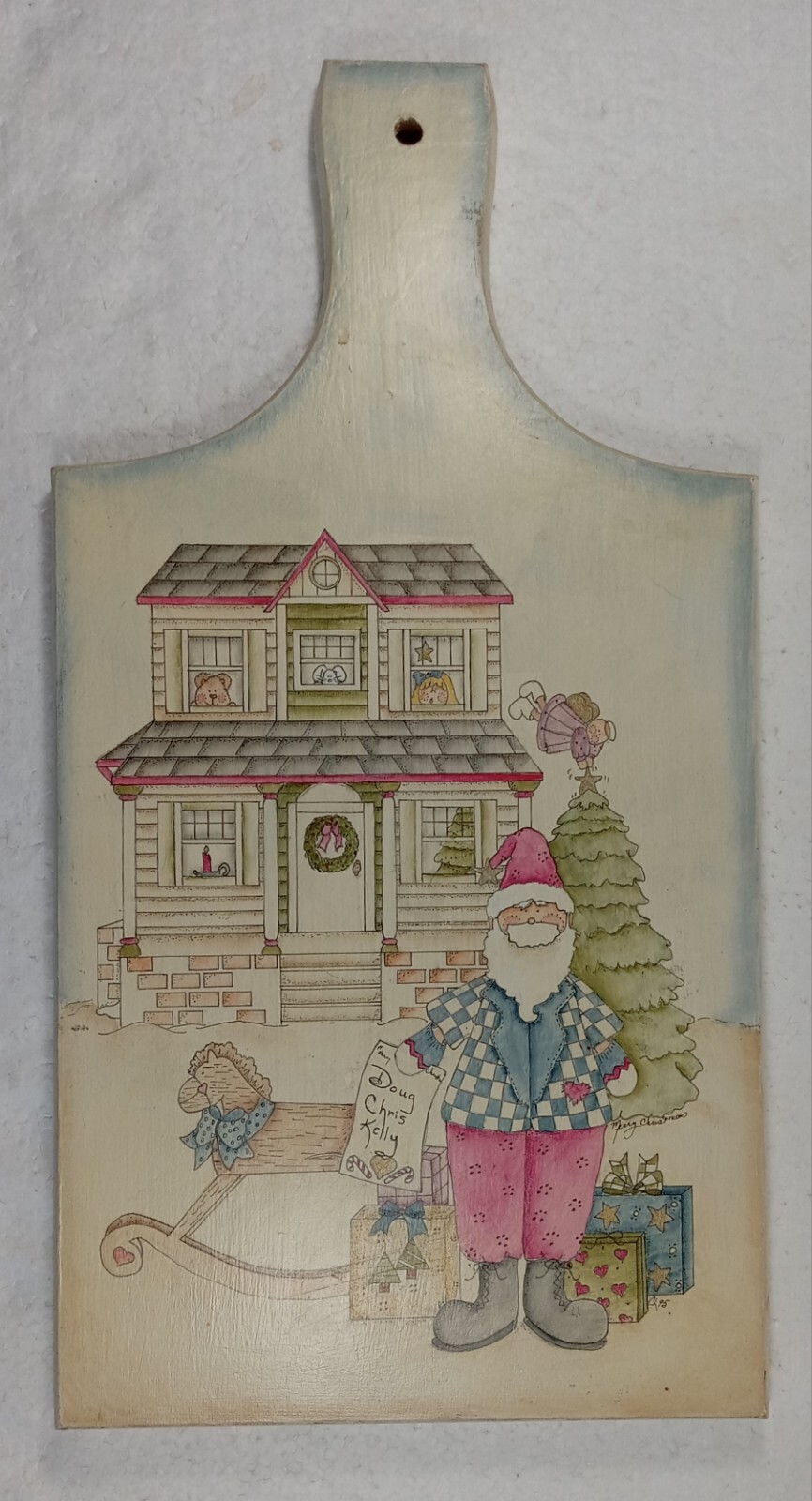Cutting board 2 Sides Christmas 1 Side Easter On The Other Hang Wall Decorative
