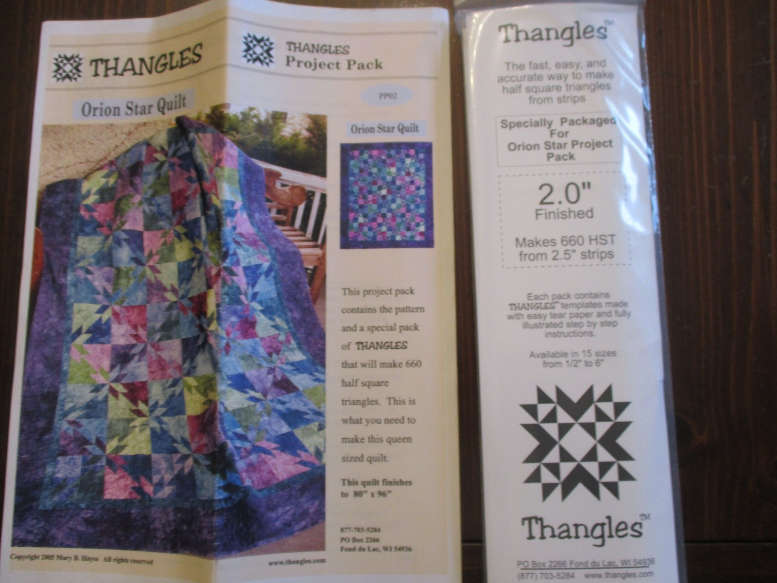 THANGLES Orion Star Quilt Project Pack w/660 2.0″ Thangles + 2 more packs/rolls