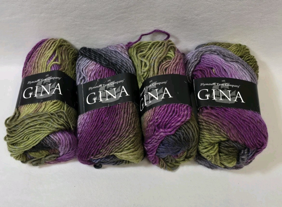 4 0008 Plymouth Yarn Company Gina 100% Wool Multicolor Variegated 50g 109y