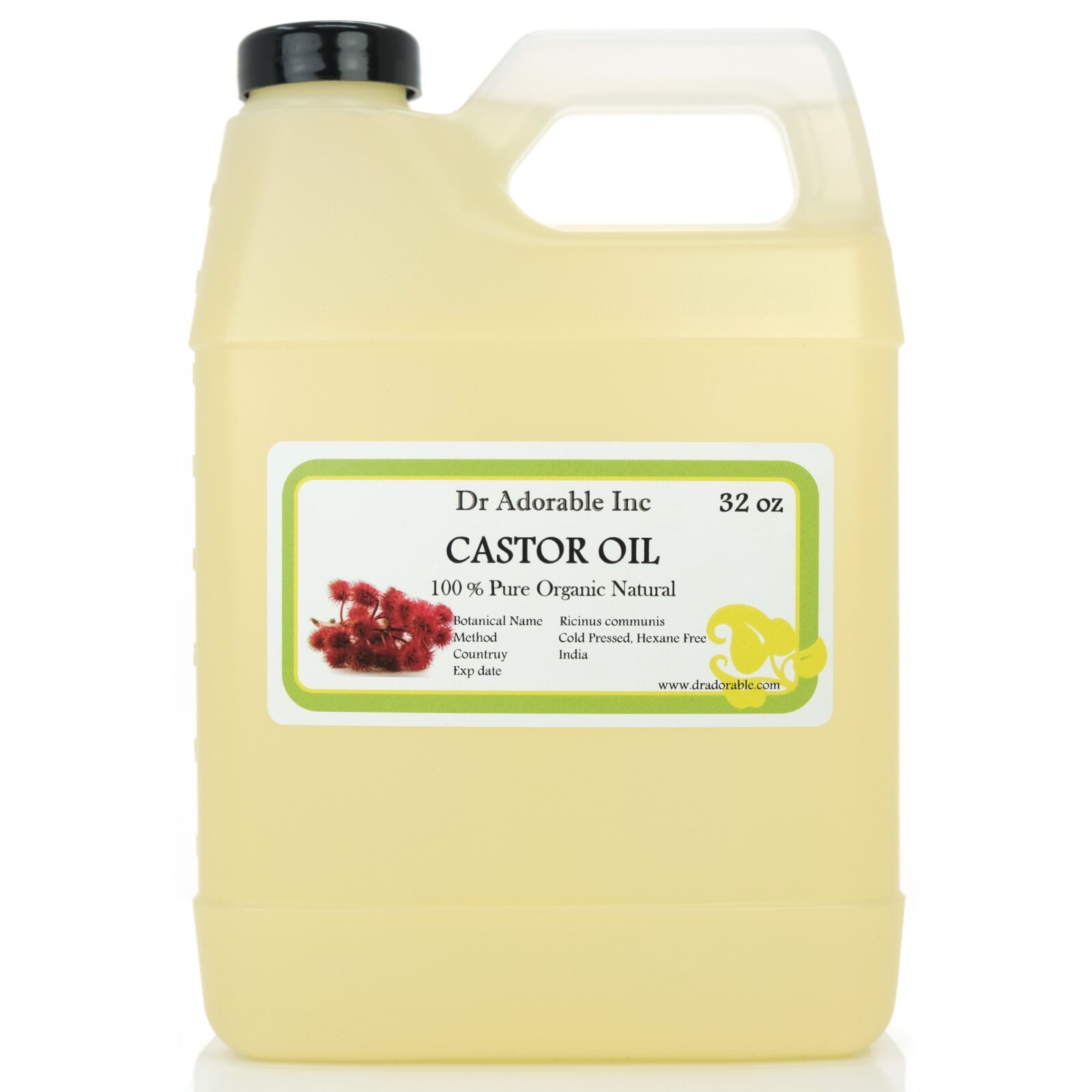 32 OZ ORGANIC CASTOR CARRIER OIL PURE COLD PRESSED