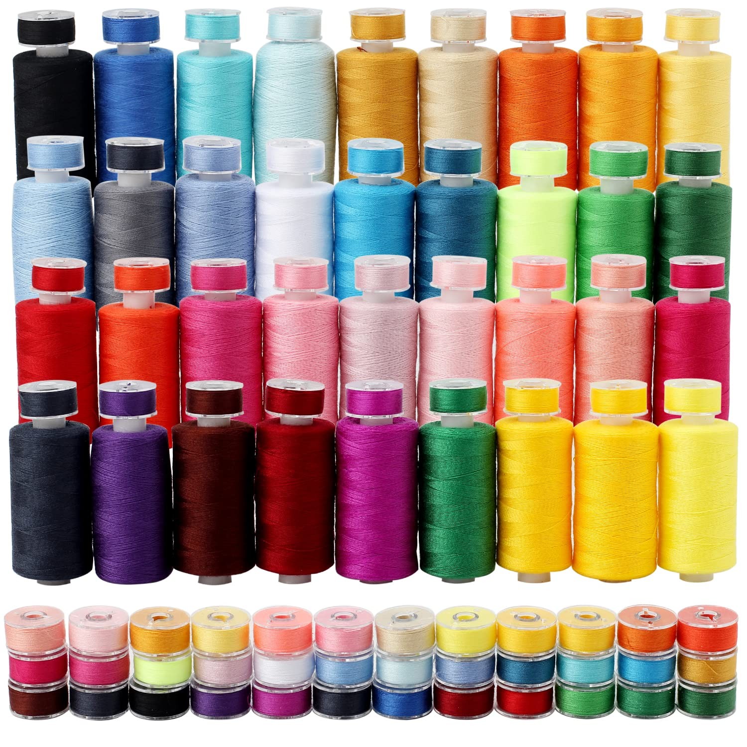 72Pcs Bobbins Sewing Threads Kit 36 Colors 500 Yards Sewing Polyester Thread …