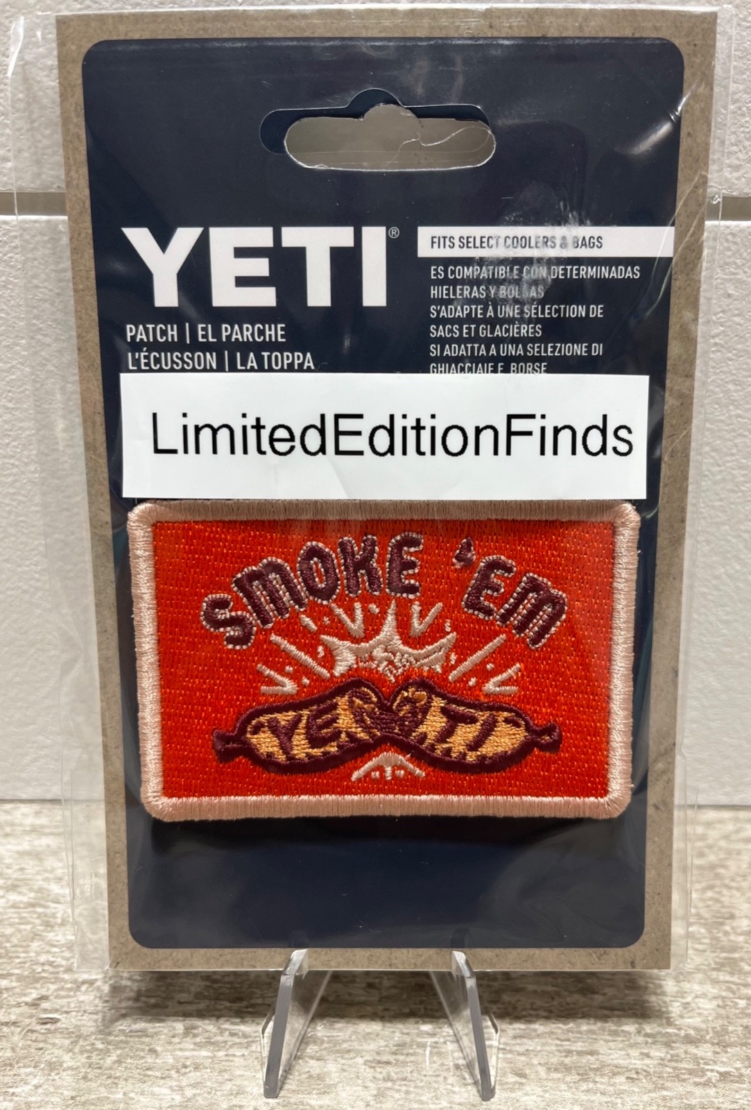 YETI🌭SMOKE ‘EM🌭Collectors PATCH BBQ/SUMMER🔥on Cape Taupe/Red Bull/Navy etc…