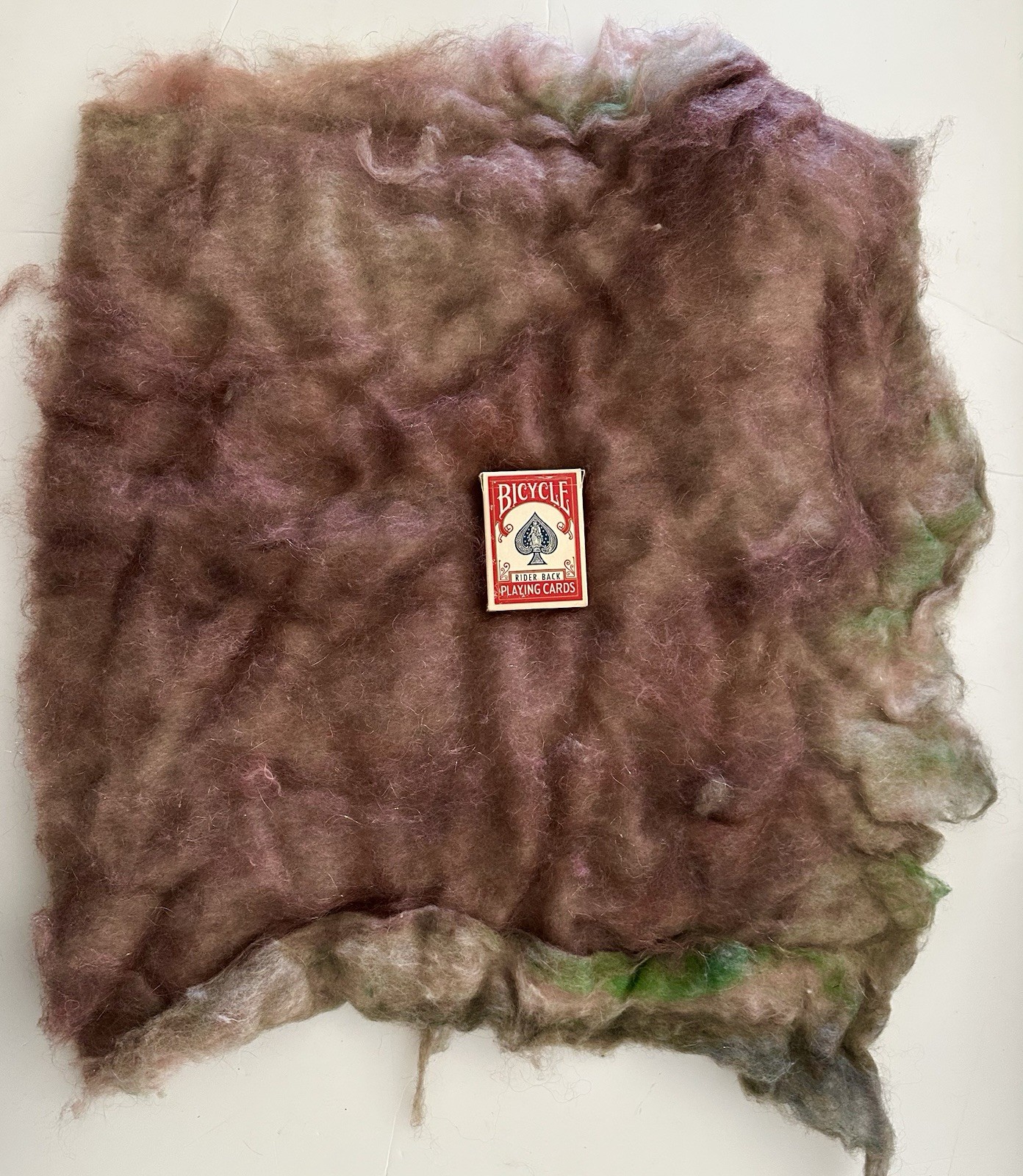 Luxury Alpaca Art Batt 24×24 in 5oz Layered Colors Sparkle Spinning Fiber X23
