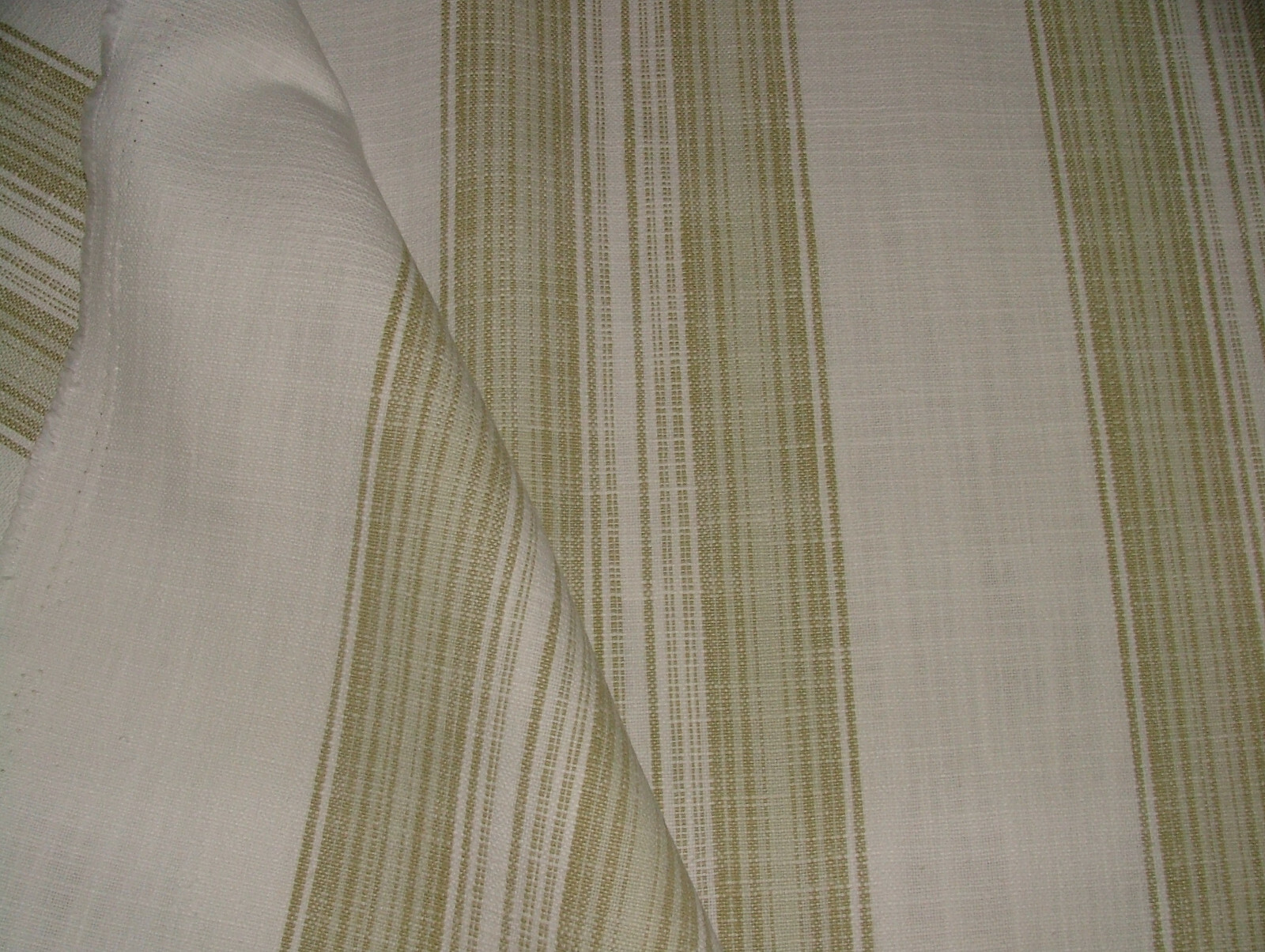 iLiv Woven Cotton Fabric 1.9m Barley Stripe Fennel Cushion Curtain Upholstery