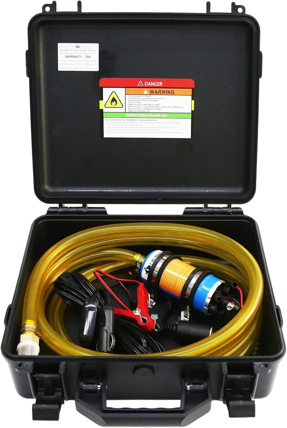 12V External Inline Fuel Transfer Pump Set, Electric Fuel Pump 100GPH High Flow,