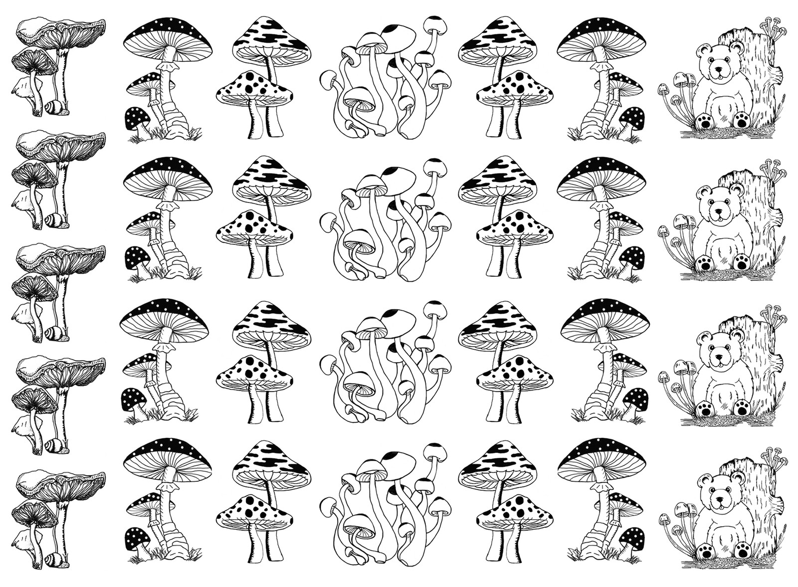Mushroom 29 pcs 7/8″ to 1-1/8″ Black Fused Glass Decals