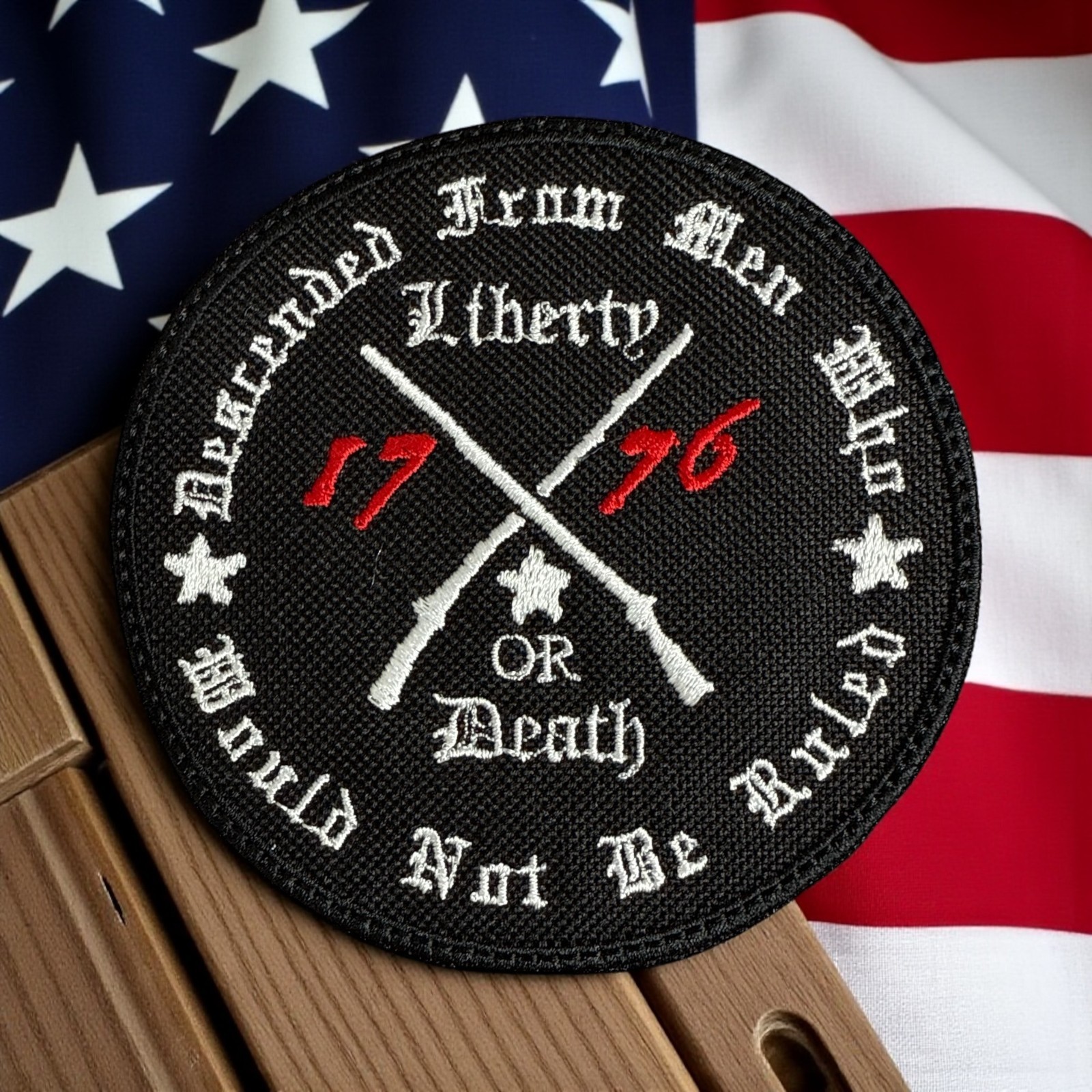 1776 Liberty or Death Embroidery Patch 3.98″ X 4.01″
