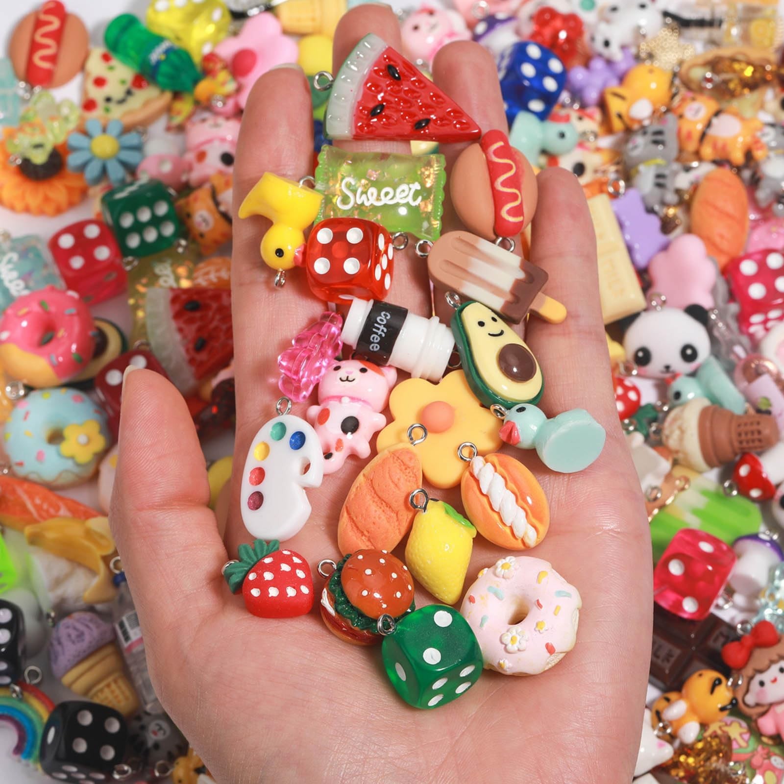 Assorted Resin Charms for DIY Bracelet & Keychain Making – Mini Candy, Bear, …