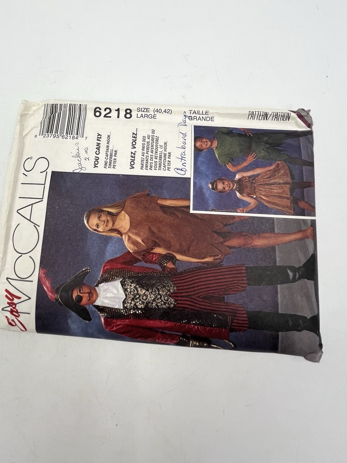 MC CALLS Sewing Pattern 6218 Easy Sz Costume You can Fly Pirate Peter Pan Tink