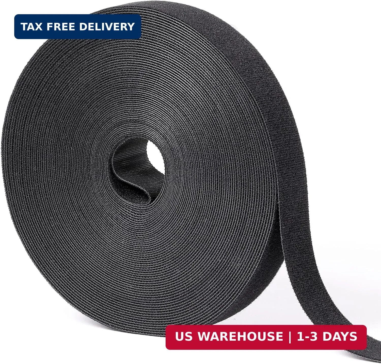 1 in x 60 ft Hook and Loop Roll | Double-Sided Strips, Self-Gripping Straps | Re
