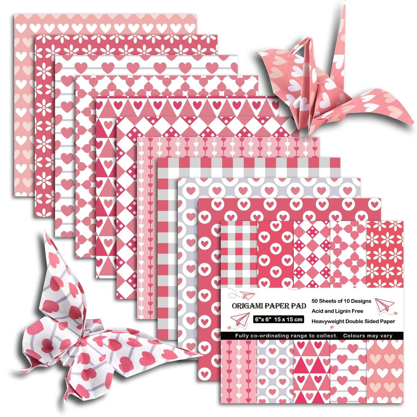 Origami Paper 6×6 Double Sided 50 Sheets 10 Colors origami kit Japanese Chiyo…