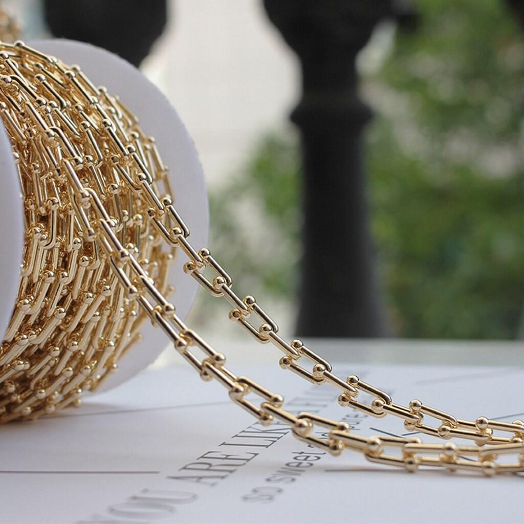 1Foot 18K Gold Plated Heavy Link Chain, 5.5mm Wide Chunky Chain GZR506 5.5mm