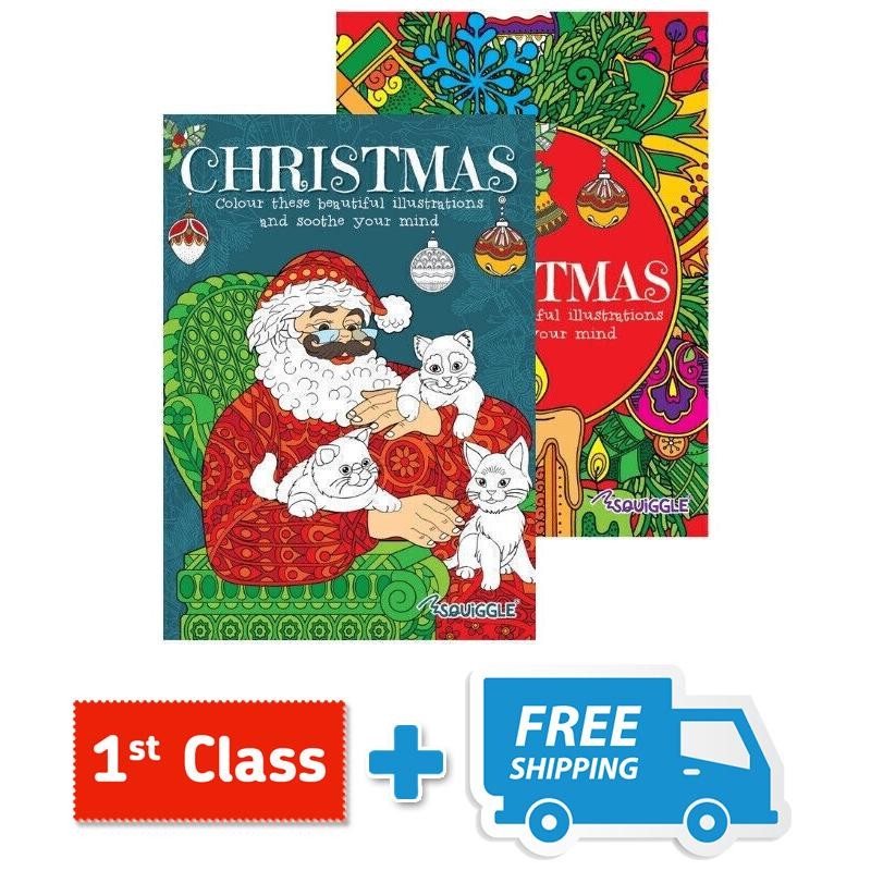 Christmas Colouring Books Advanced Adult A4 Set Creative Activity Wellbeing.
