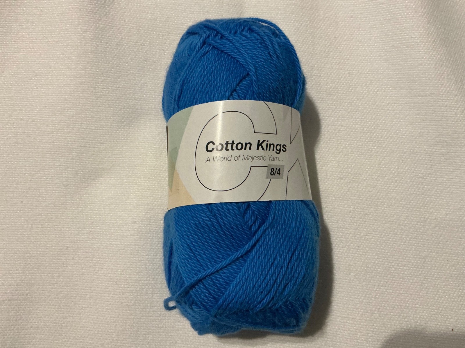 Cotton Kings Yarn-Cotton 8/4 1.75oz 185 Yards Color 27 Super Fine, 1 Skein Blue