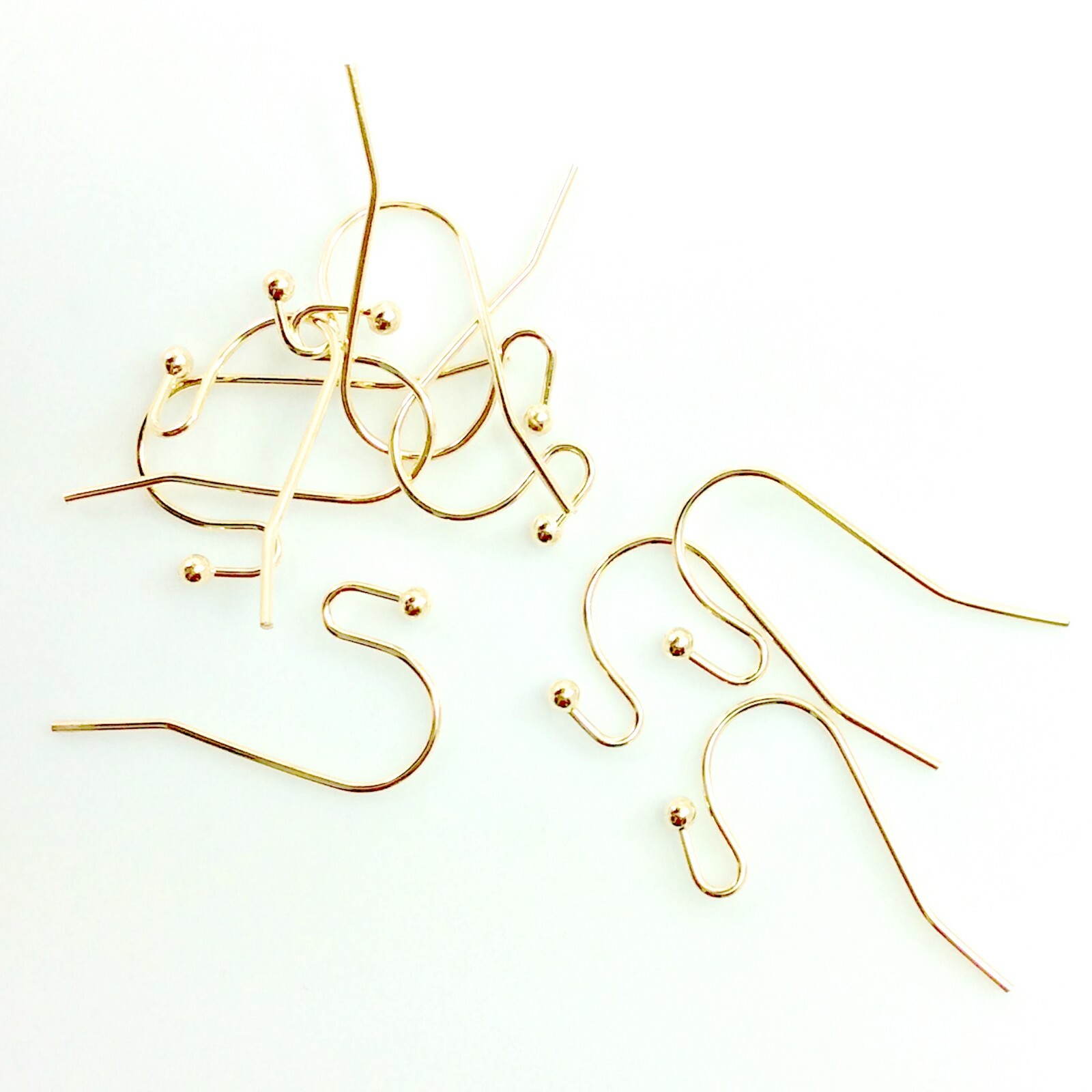 Light Gold Earring Finding Earring Hooks Earwire Ball 10pcs 22mm Jewelry Supply