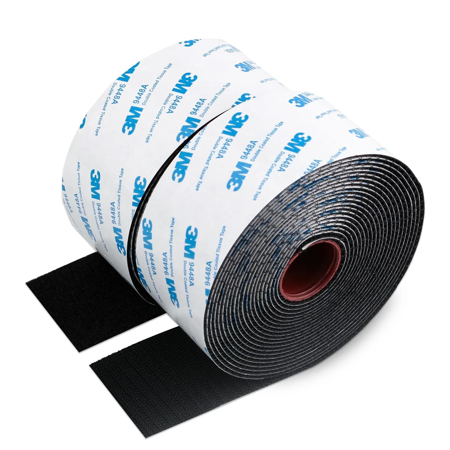 Hook and Loop Tape with 3M Super Sticky Self Adhesive 9448A 2″ X 16.5Ft Black He