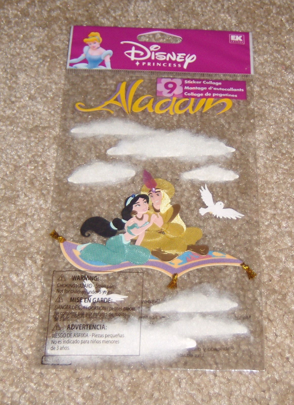 Disney EK Jolees Dimensional Sticker ~ Aladdin & Jasmine