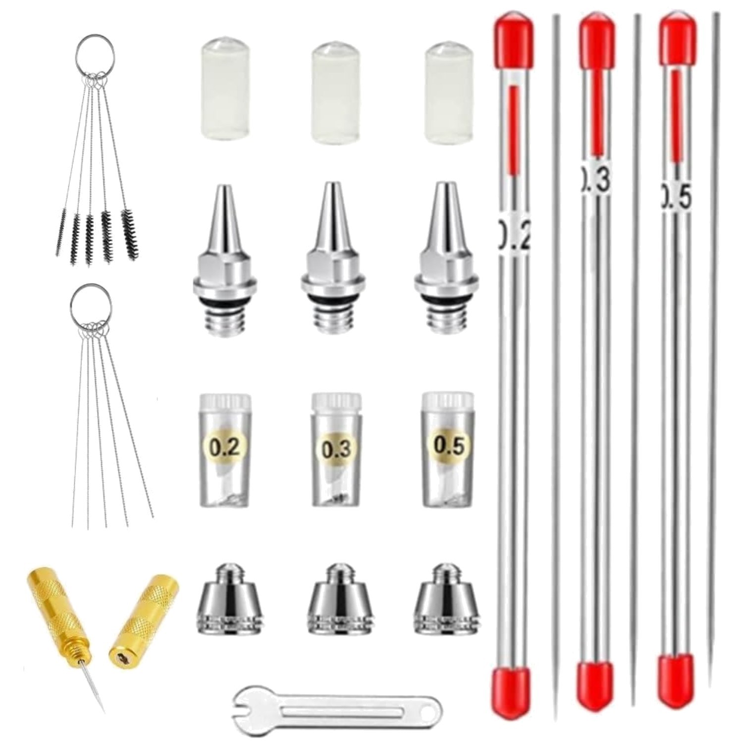 Airbrush Parts Replacement Set – 3 Sizes Included