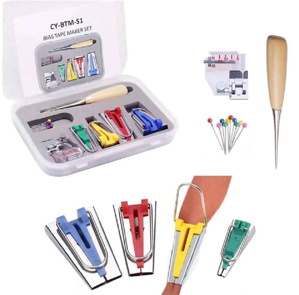 60 Pcs Fabric Bias Binding Tape Maker Kit – Binder Foot, Sewing & Quilting Tools