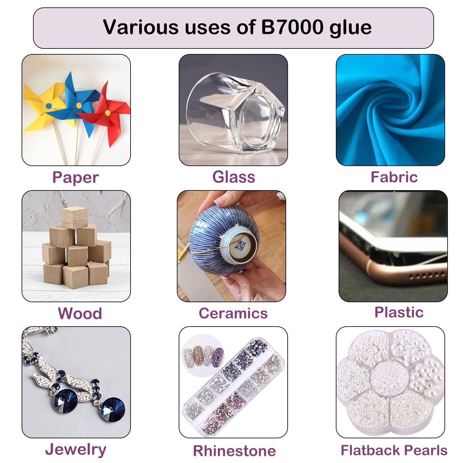 B7000 Jewelry Glue for Making, FITTDYHE 1PCS 50ML/1.69 Fl Oz Clear Adhesive for