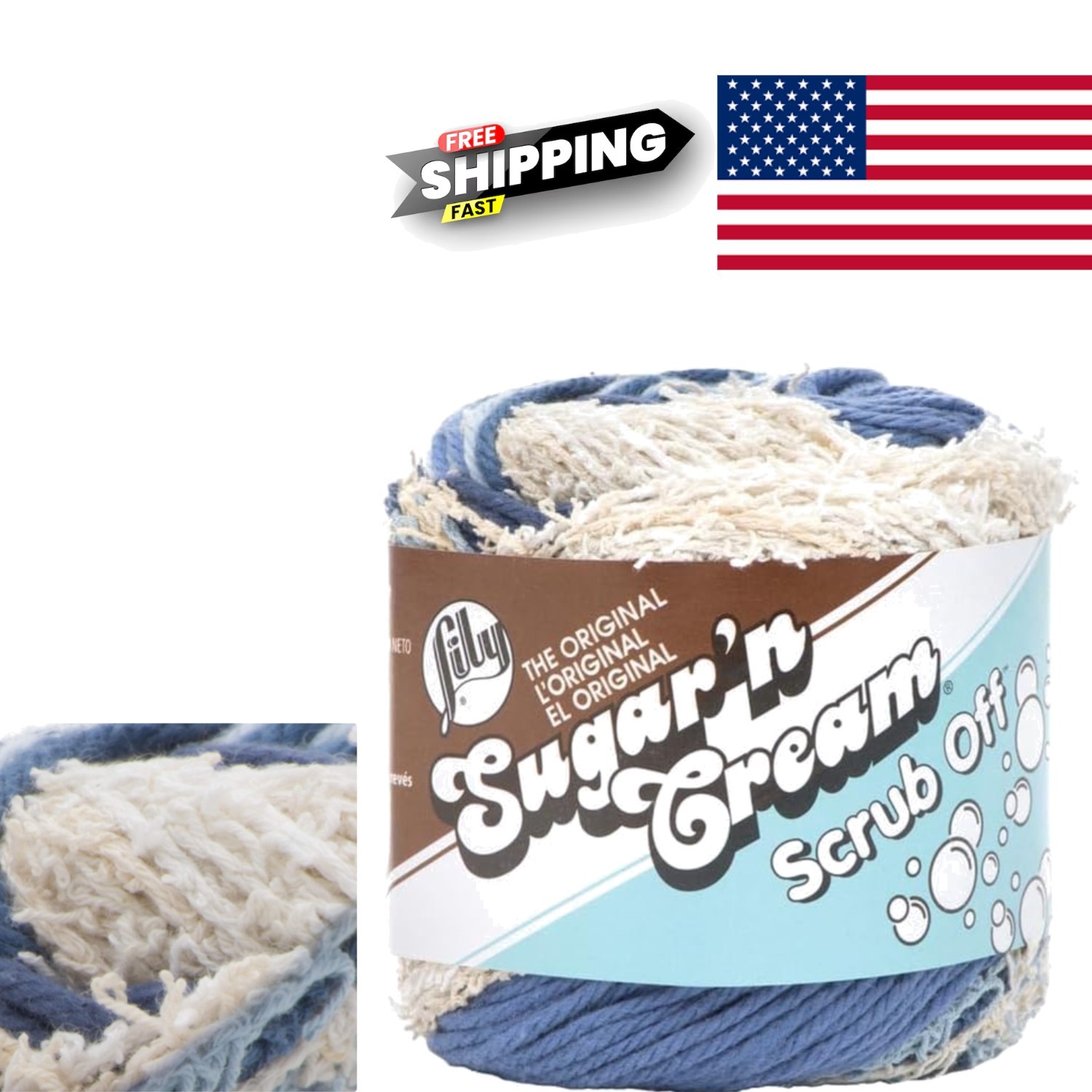 Soft Cotton Yarn Sugar and Cream Denim 106 Yards Comfortable to Work With