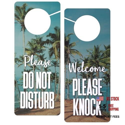 Do Not Disturb Door Hanger Sign 2pk | Meeting in Progress for Office Palm Trees