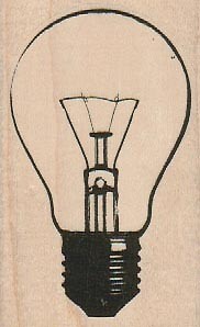 Large Lightbulb 2 x 3″ Rubber Stamp, Steampunk Stamp, Victorian Stamp