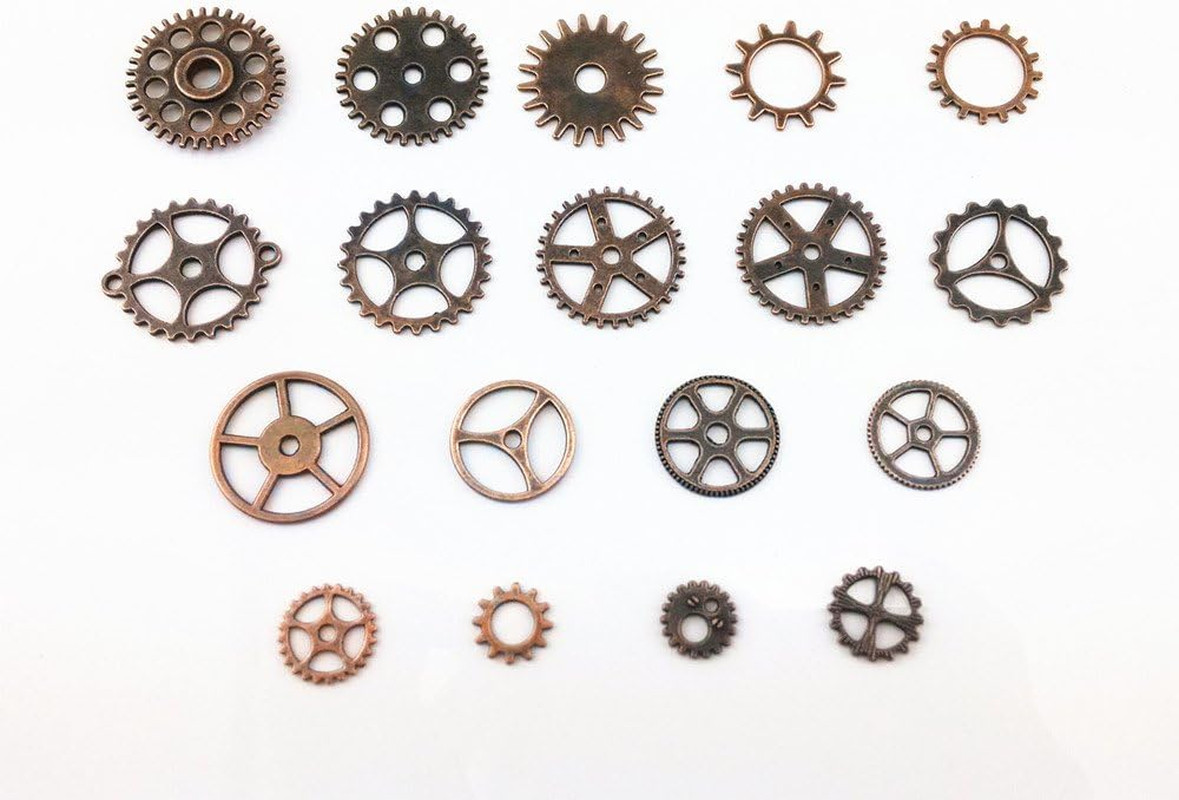 Blovess 100 Gram (Approx 70Pcs) Antique Steampunk Gears Charms Clock Watch Whee