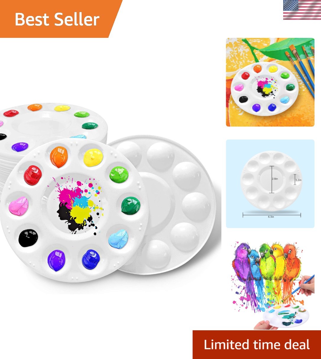 Lightweight 28-Piece Paint Palettes: Essential for Kids’ Art & Baking Projects