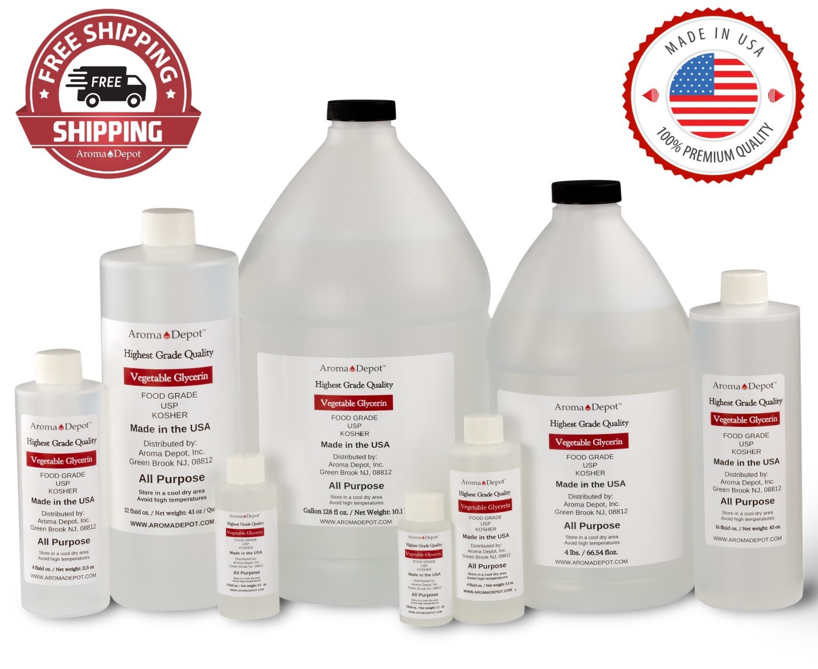 Half Gallon Vegetable Glycerin Non GMO 99.9% USP Kosher Pure VG Food Grade USP