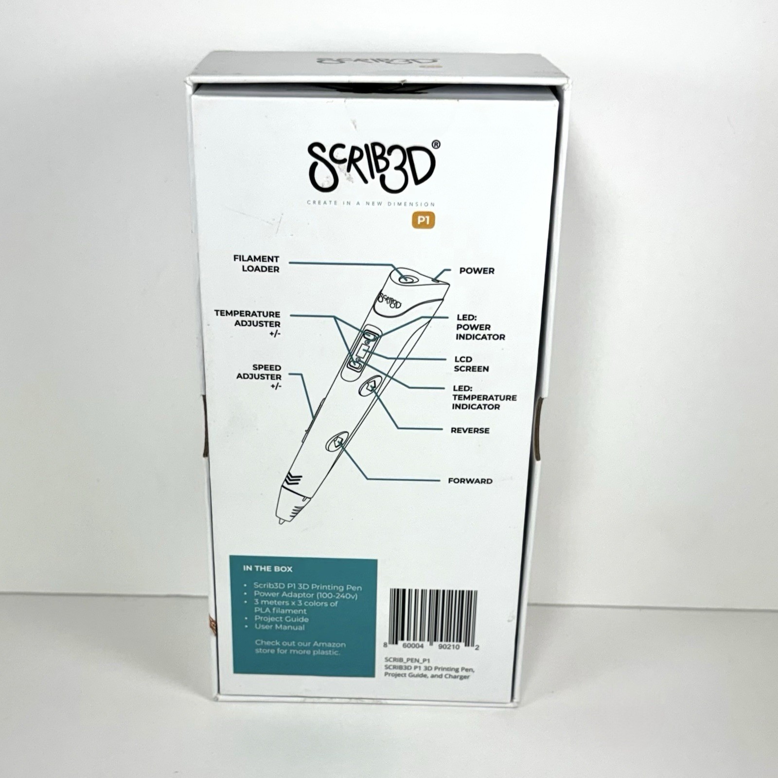 SCRIB3D P1 3D Printing Pen w/Display – 3D Pen + 3 Starter Colors- Open Box