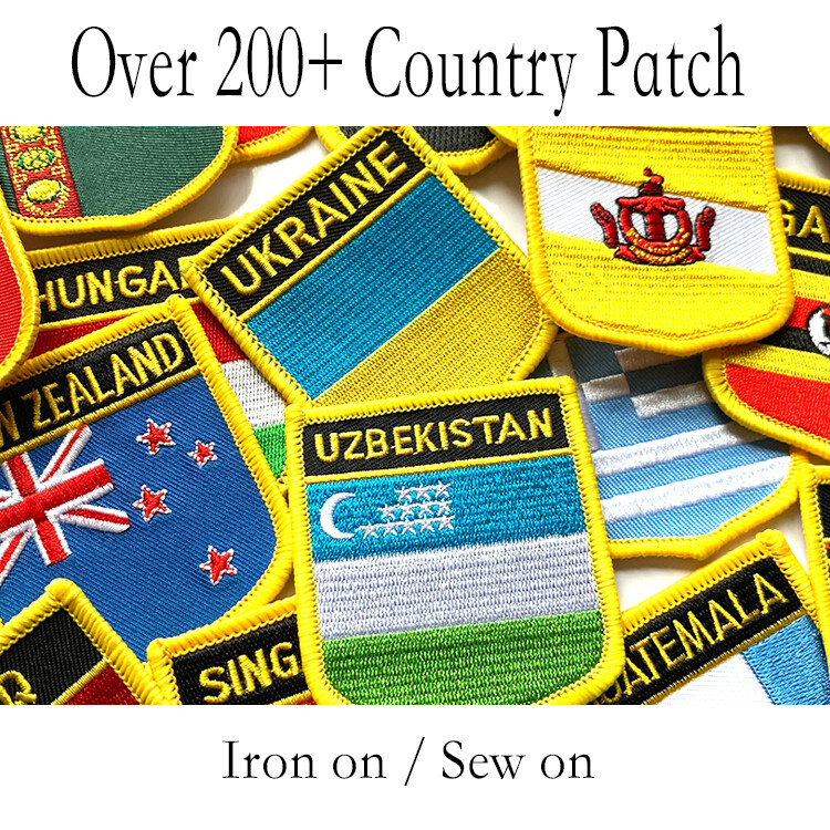 200+ Country Flags patch Iron On Sew On EMBROIDERED PATCH Arm Badge Palestine