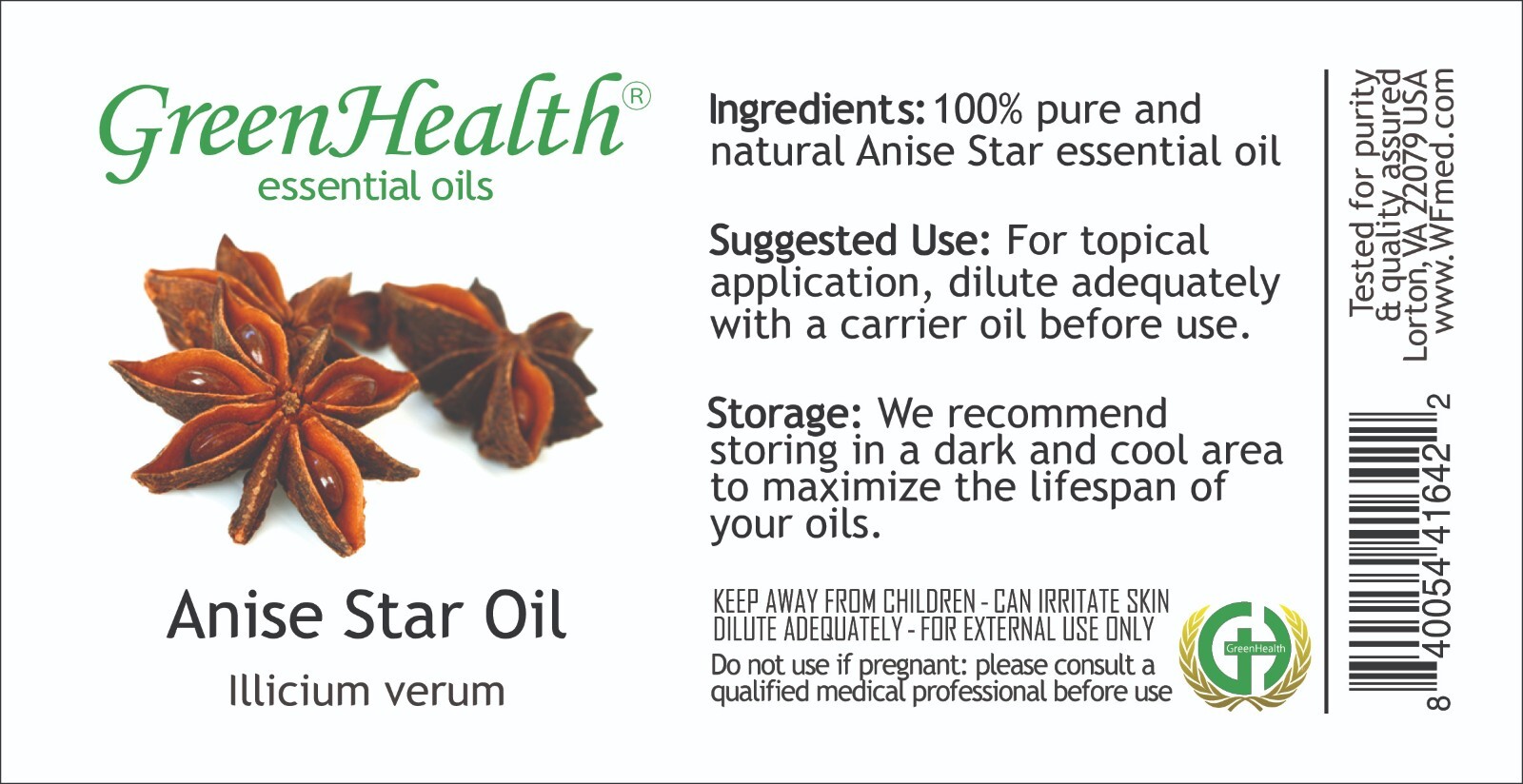 Anise Star Essential Oil 100% Pure 5ml-1gallon Free shipping