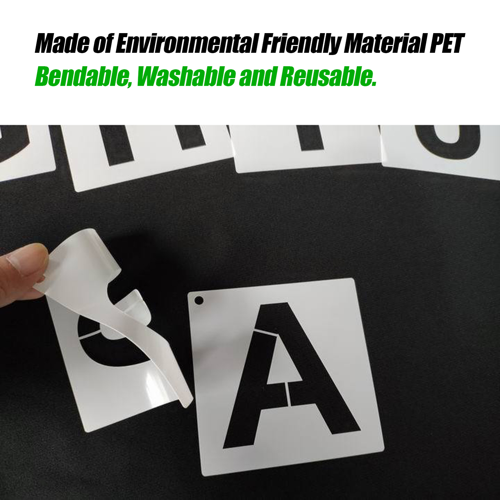 36pcs 3 Inch Letter and Number Stencils Reusable Washable Alphabet Stencils P5D8