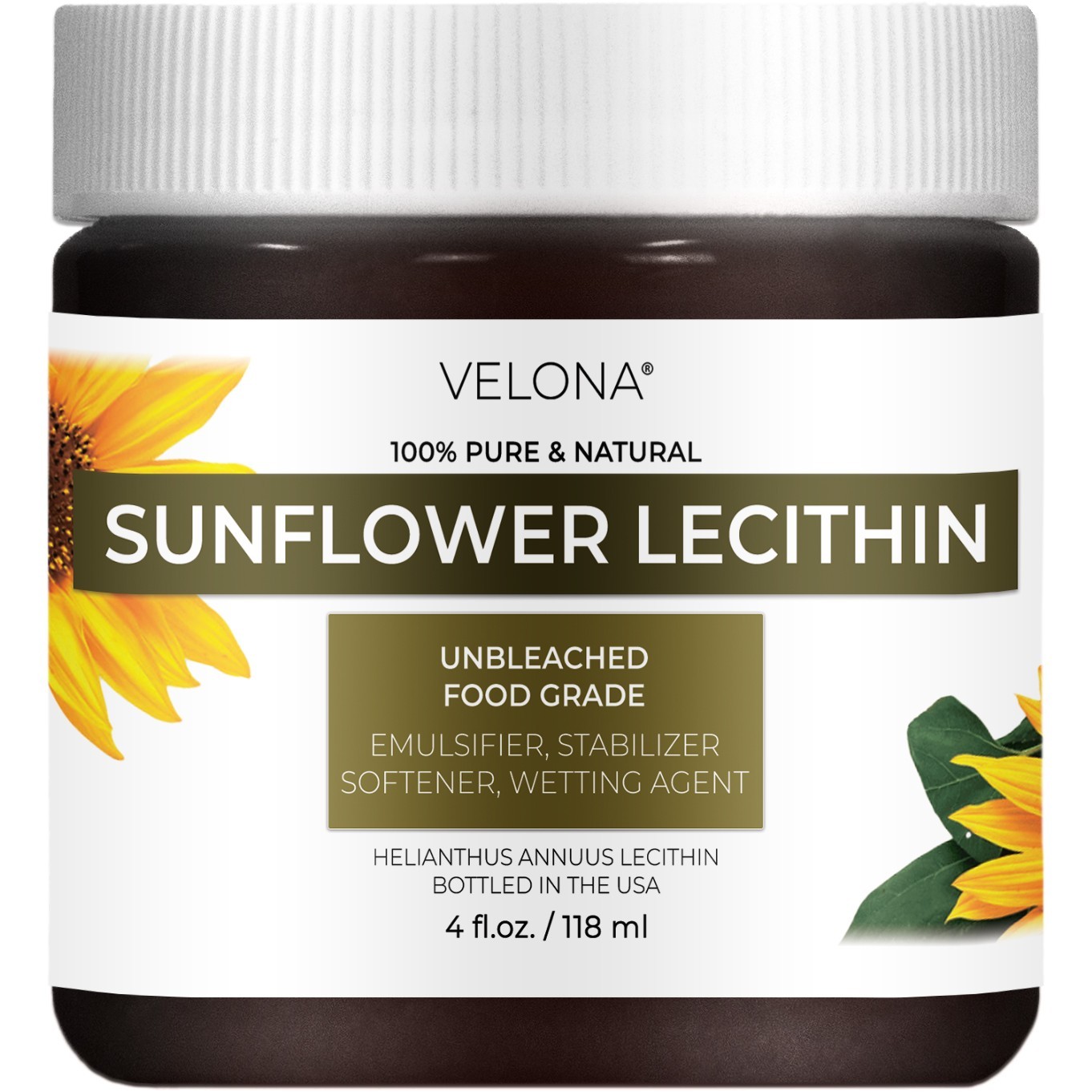 Sunflower Lecithin by Velona 2oz-7lb Unrefined Cold Pressed Hair Body Skin Care