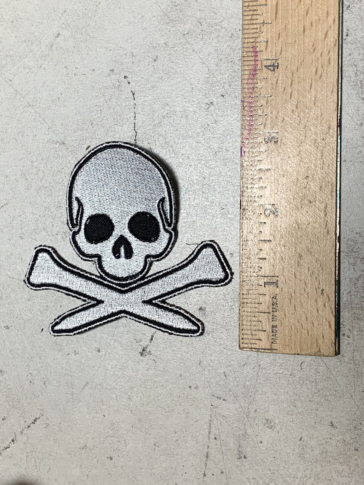 CUSTOM MADE Embroidered Skull With Bones Golf Tee Patch IRON ON OR SEW ON