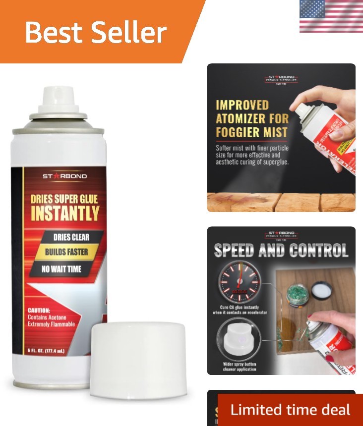 6 Ounce CA Glue Spray – Fast Drying, Low Viscosity, No Waste Bonding Solution