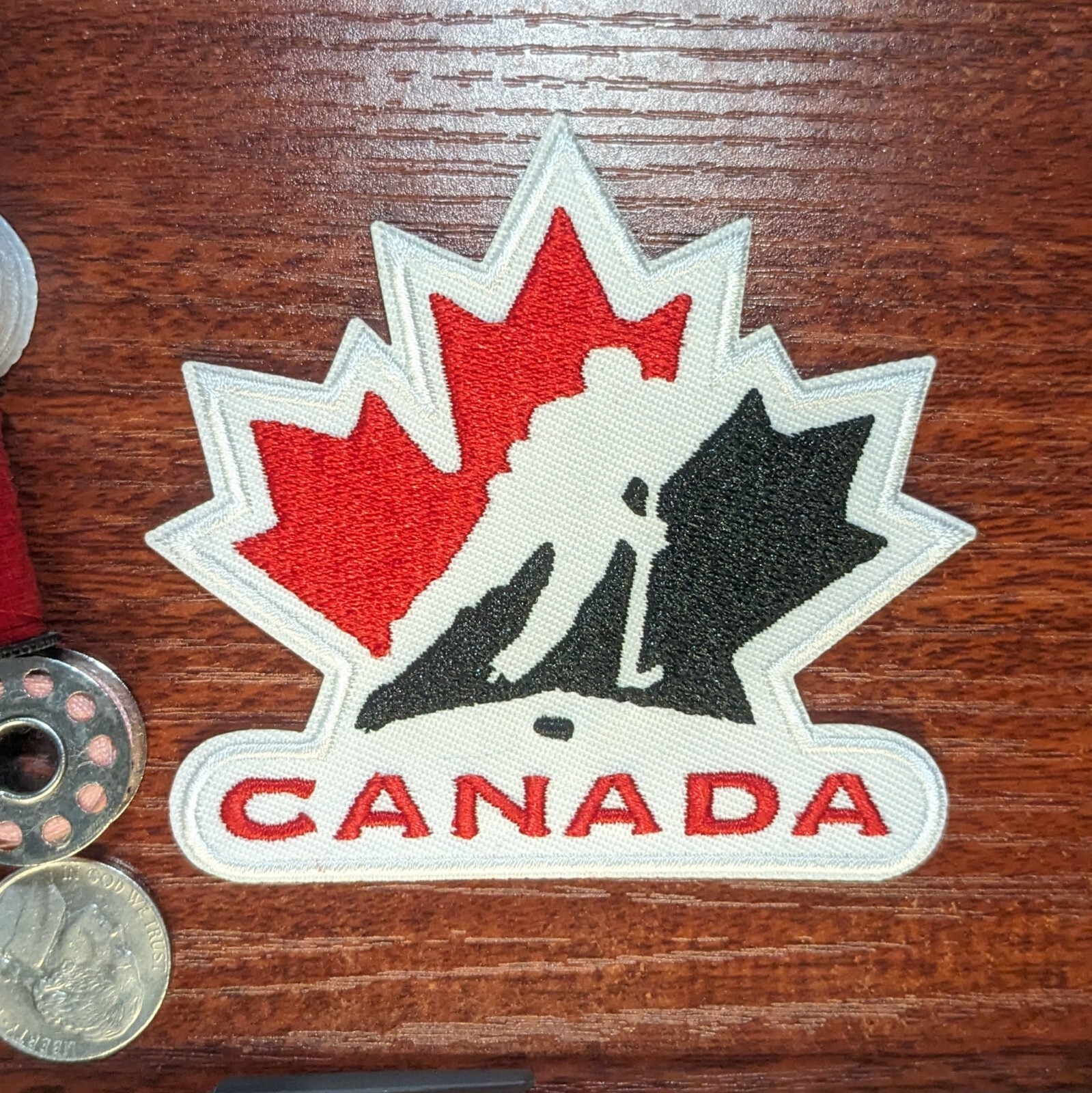 Team Canada Patch Ice Hockey IIHF Logo Sports Embroidered Iron On Patch 3×3.25″