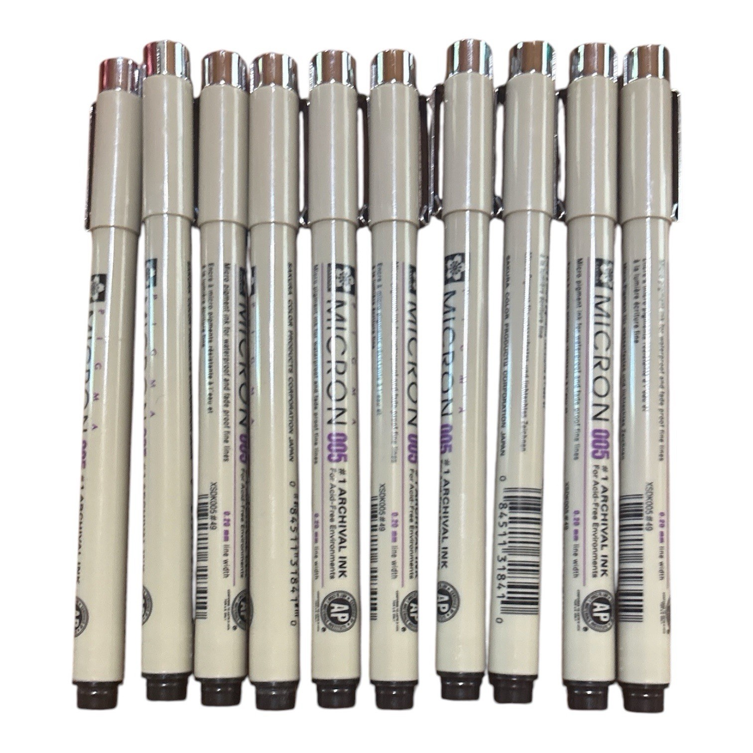 Lot Of 10 Sakura Pigma Micron Pen 005 Black Ink Marker Felt Tip Archival Pigment