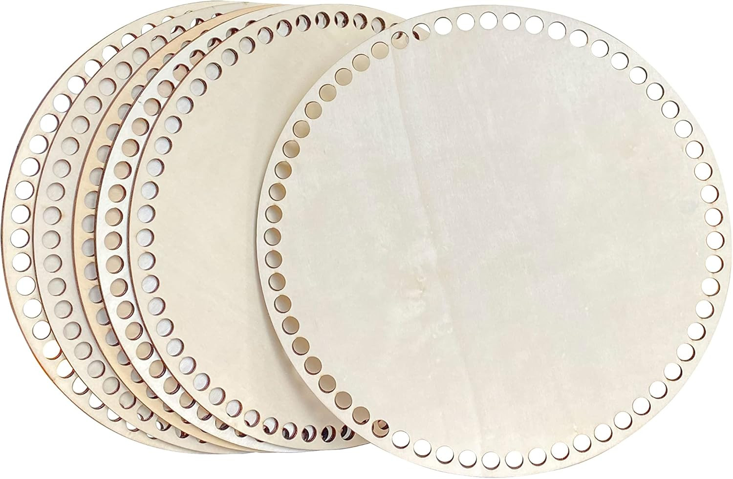 6-Pack 9 Inch Basket Bottom for Crochet Unfinished Wooden round Weaving Knitting