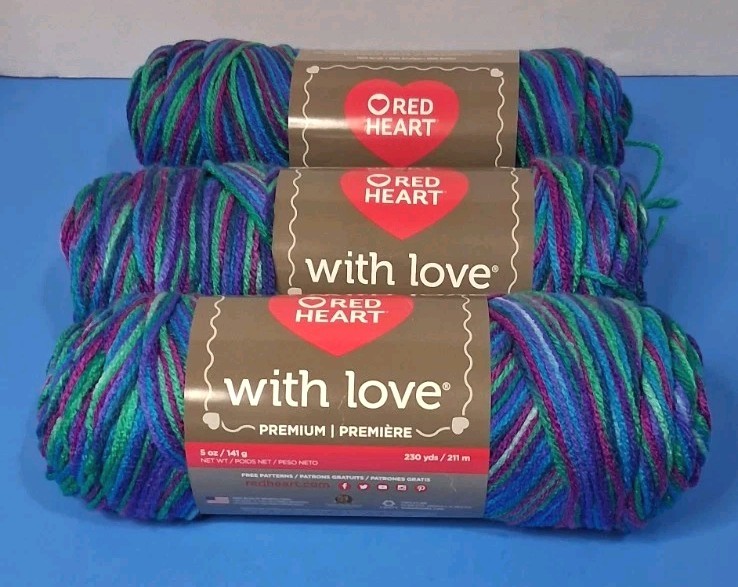 Red Heart With Love Parade Yarn Lot Of 3 Skeins 100% Acrylic New In Wrapper