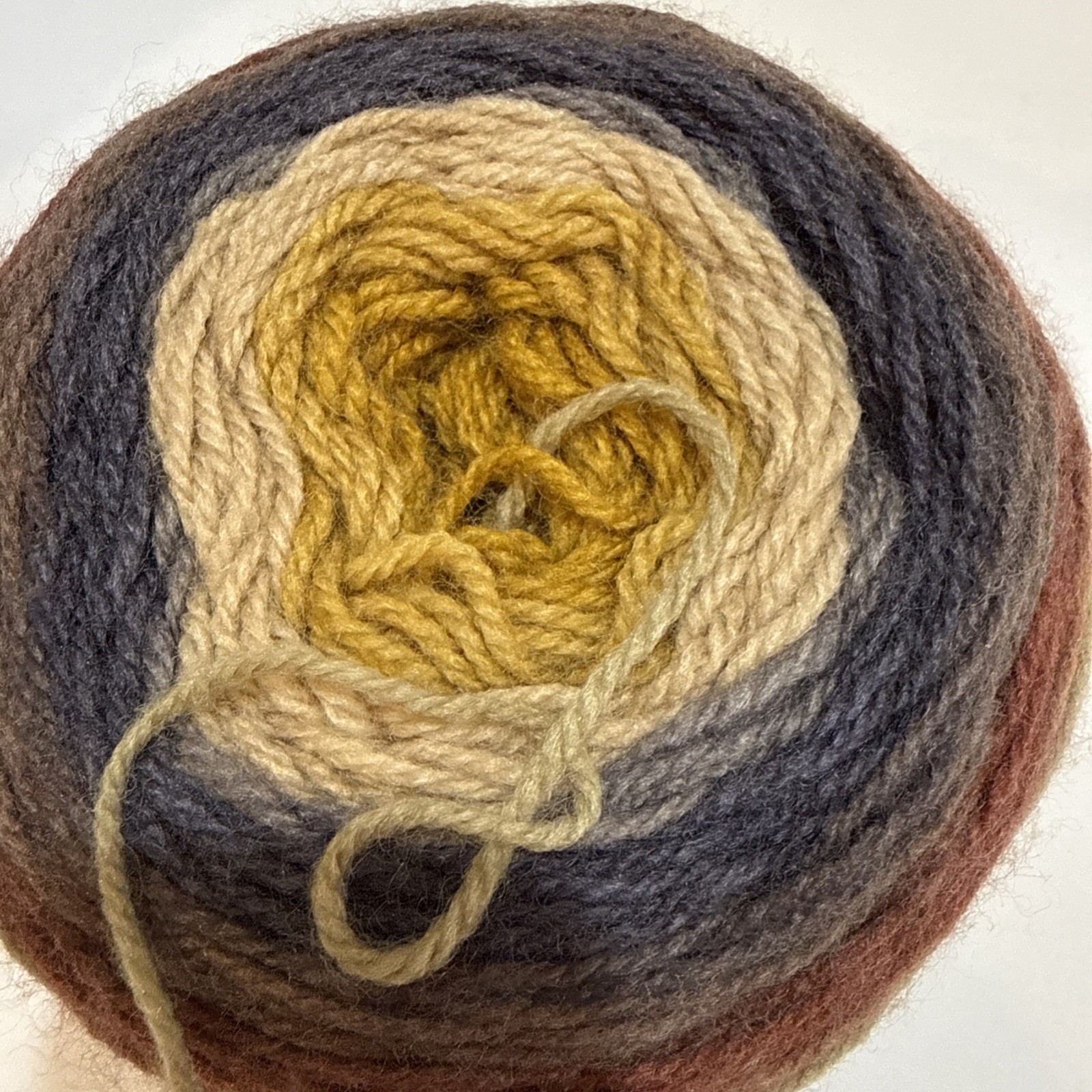 NEW Lion Brand 214 Mandala Yarn Centaur Self-Striping 5.3oz Brown/Tan